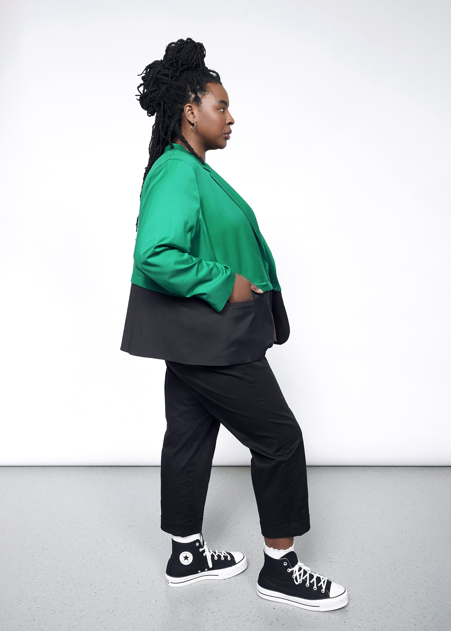 The Empower Convertible Blazer in Emerald/Black